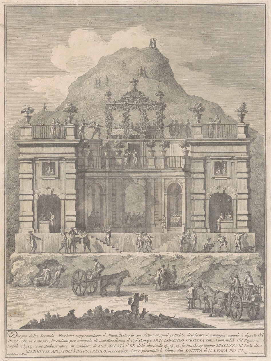 La Segunda Máquina para la Chinea de 1778: Una Vivienda cerca de Monte Testaccio de Giuseppe Vasi, after Giuseppe Palazzi