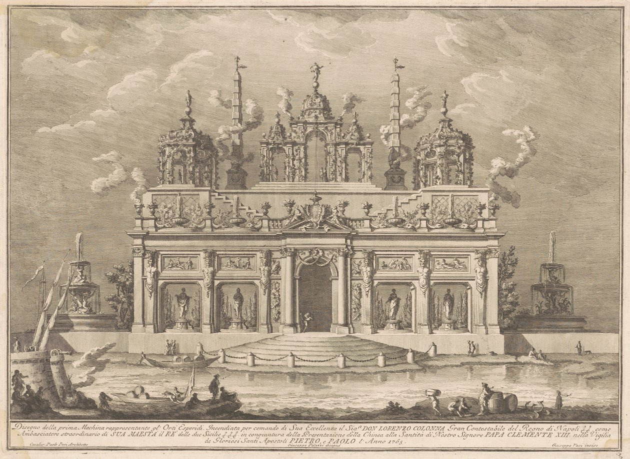 La Prima Macchina para la Chinea de 1765: El Jardín de las Hespérides de Giuseppe Vasi, after Giuseppe Palazzi, after Paolo Posi
