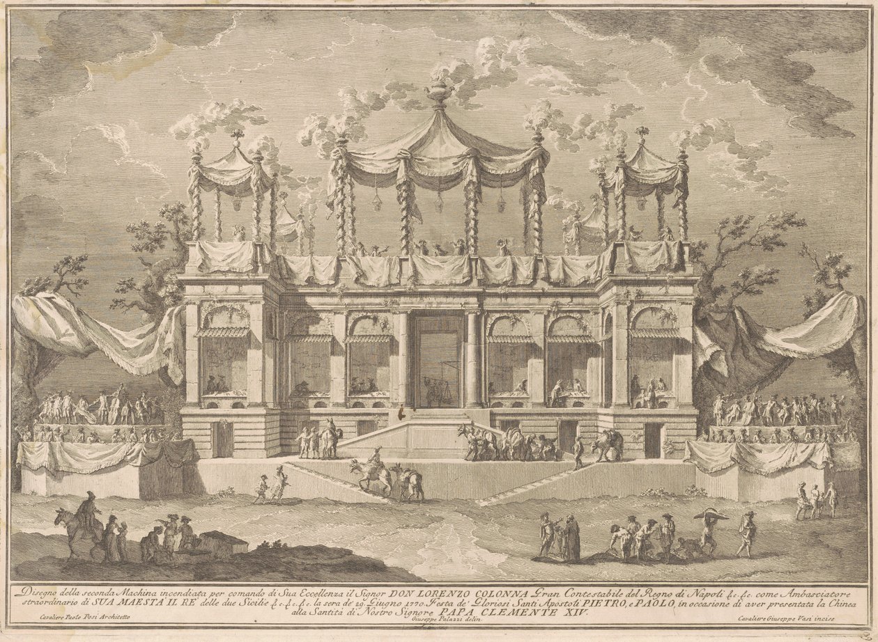 La Segunda Máquina para la Chinea de 1770: El Pórtico del Mercado de Pescado de Giuseppe Vasi, after Giuseppe Palazzi, after Paolo Posi