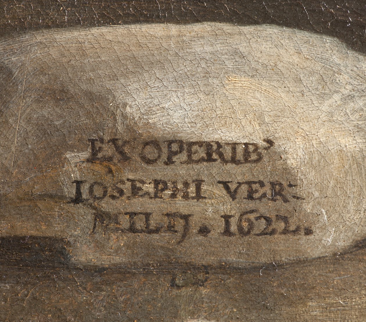 Firma del Artista, Natividad (detalle) de Giuseppe Vermiglio
