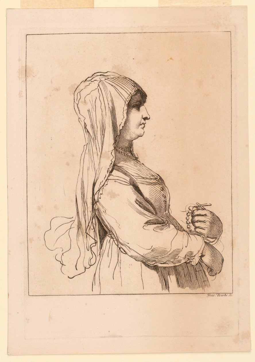 Mujer con un Rosario de Giuseppe Zocchi