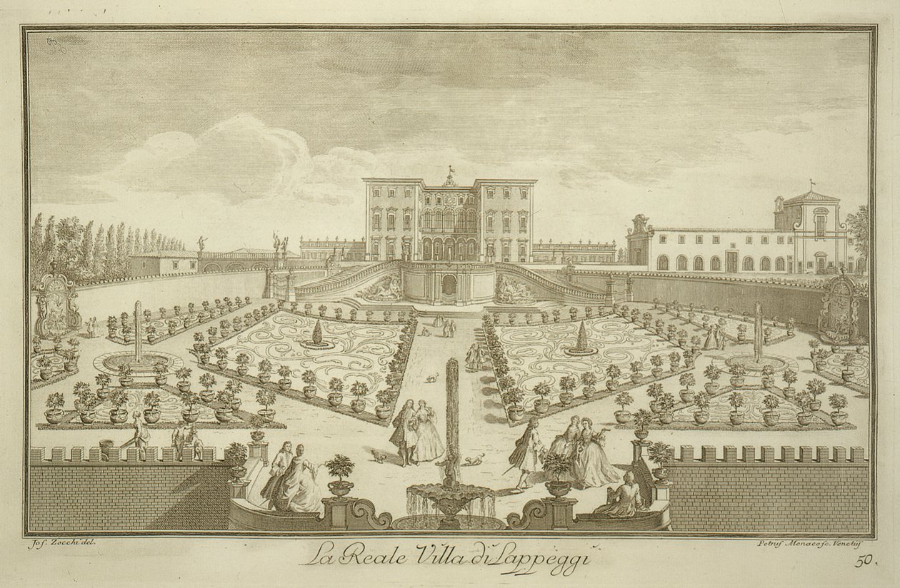 Villa Lappeggi, de Vistas de la Toscana, publicado c.1744-57 de Giuseppe Zocchi