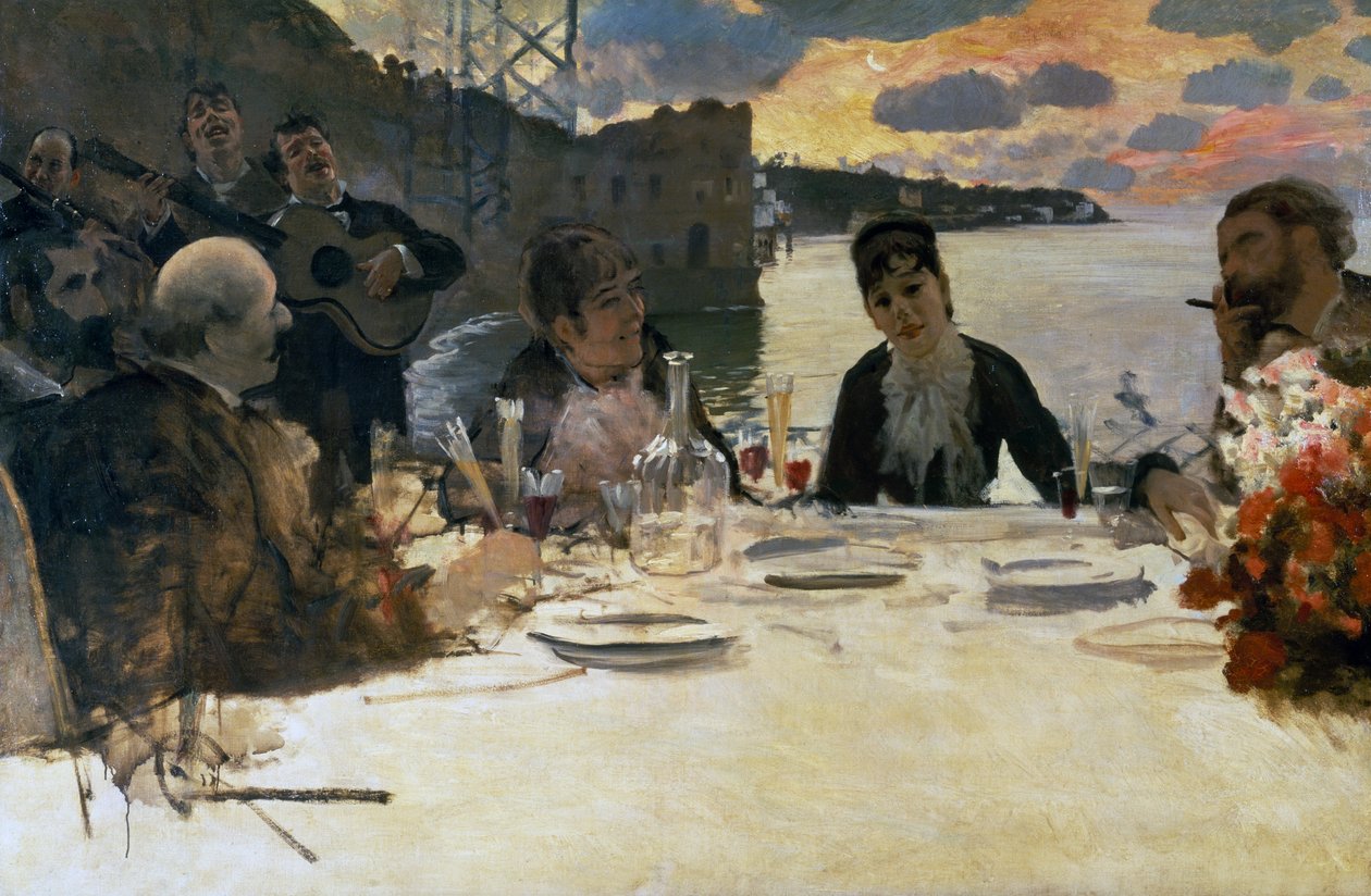 Almuerzo en Posillipo, c.1879 de Giuseppe or Joseph de Nittis