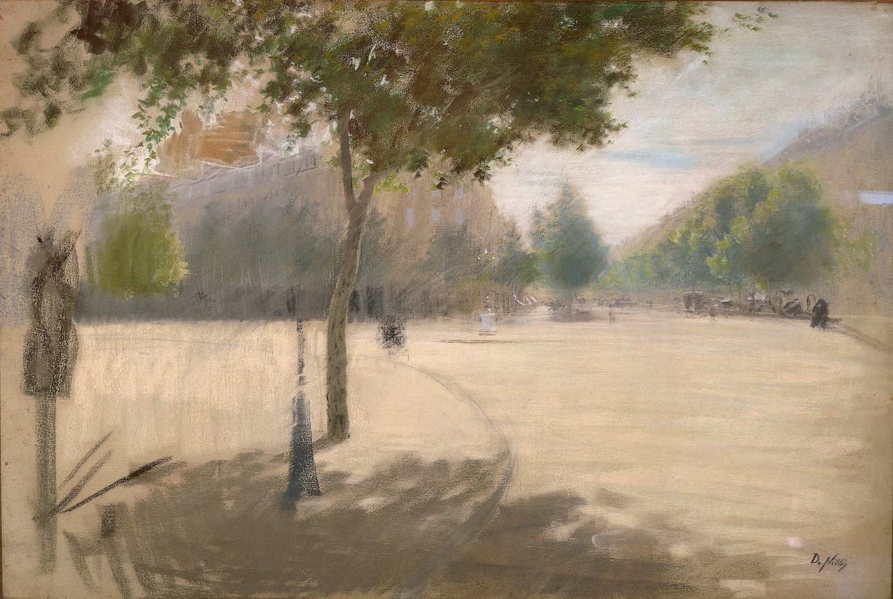 Plaza soleada de Giuseppe or Joseph de Nittis