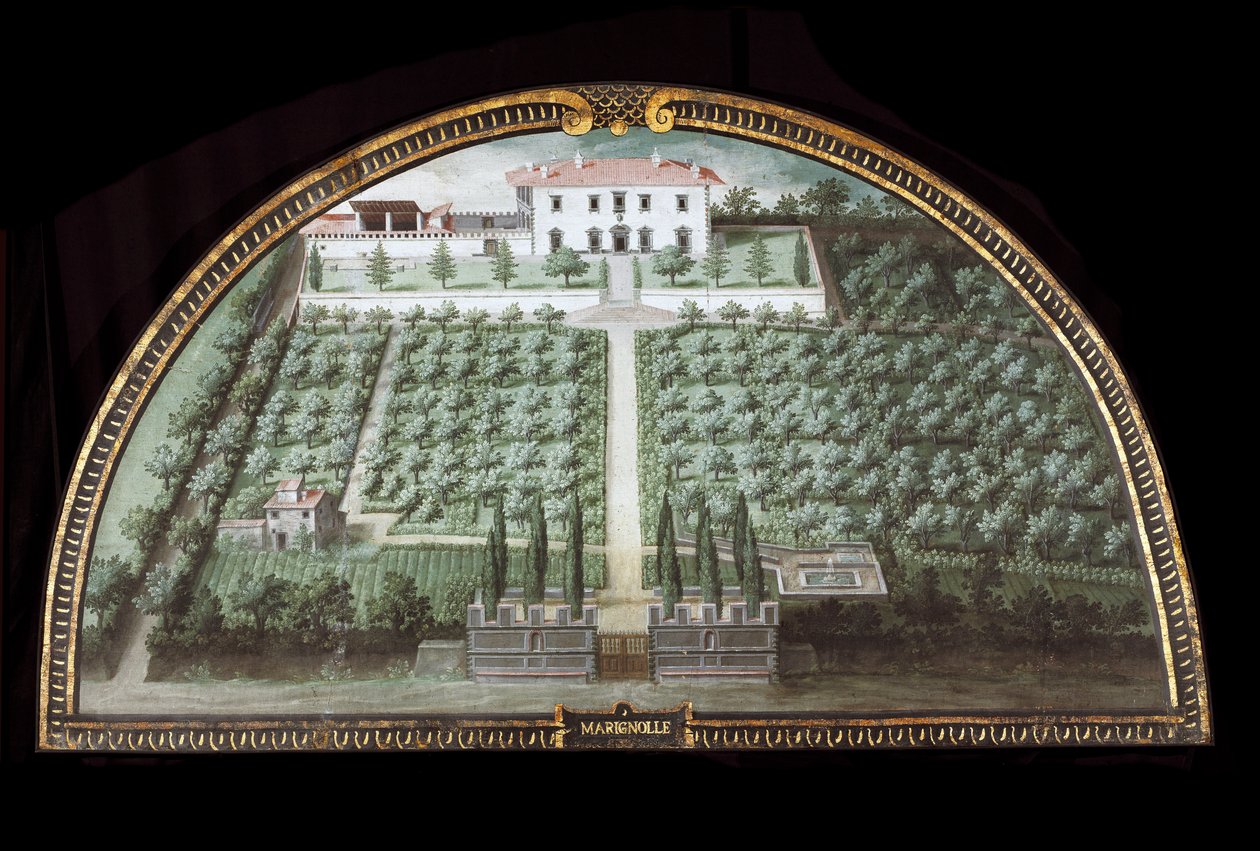 Vista de Villa di Marignolle cerca de Florencia, Italia de Giusto Utens