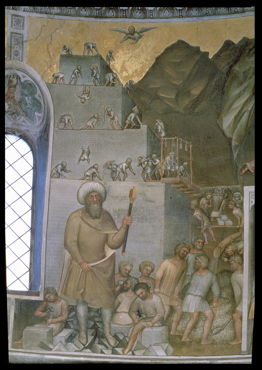 Construcción de la Torre de Babel, 1360-70 de Giusto di Giovanni de Menabuoi
