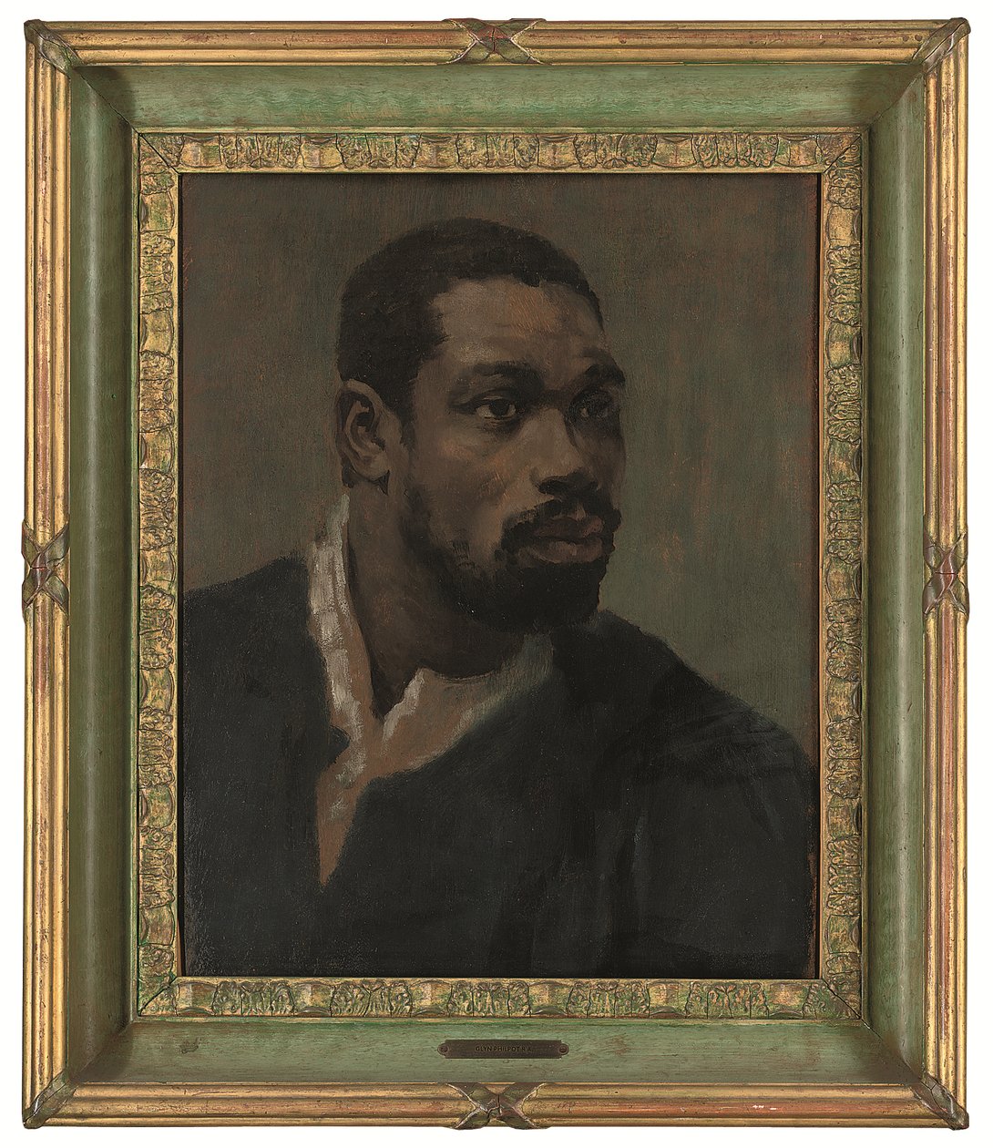 Cabeza de negro, enmarcado (óleo sobre tabla) de Glyn Warren Philpot