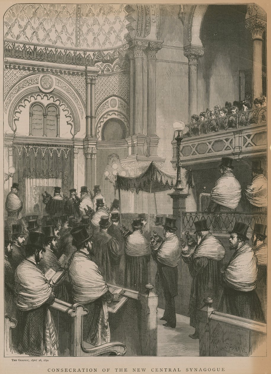 Consagración de la Nueva Sinagoga Central (grabado) de Godefroy Durand