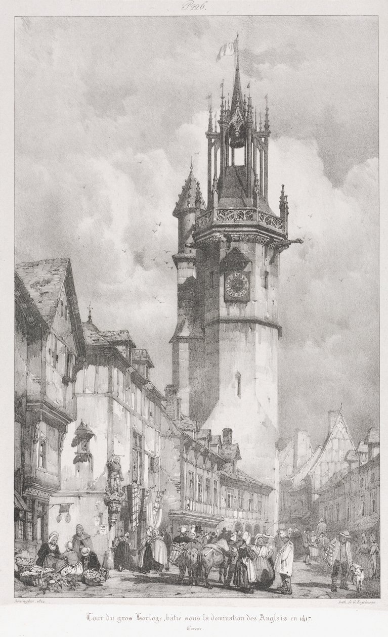 Viajes pintorescos y románticos en la antigua Francia, Normandía: Tour du Gros-Horlage, Évreux de Godefroy Engelmann