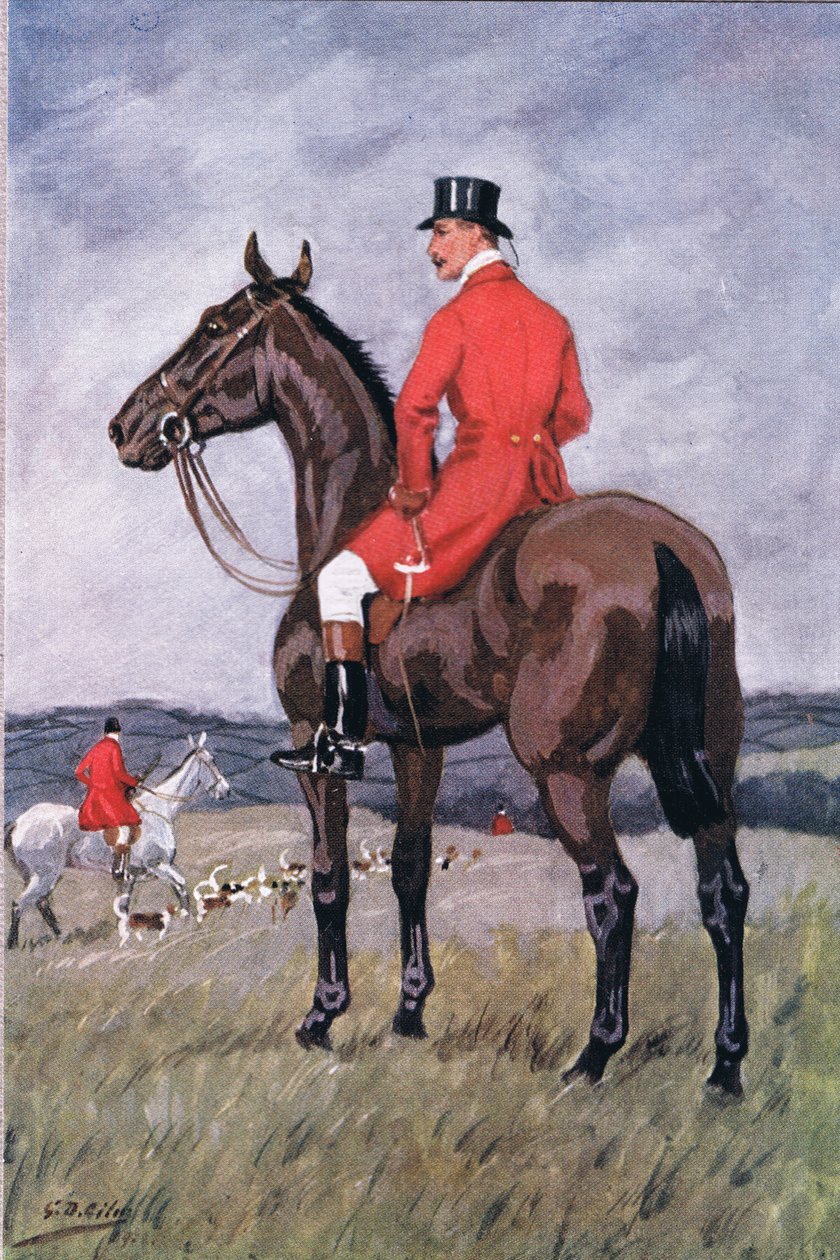 Por inundación y campo: Y uno que cabalgaba en un corcel marrón oscuro, de Poemas de Adam Lindsay Gordon publicado por T. N. Foulis, 1912 de Godfrey Douglas Giles