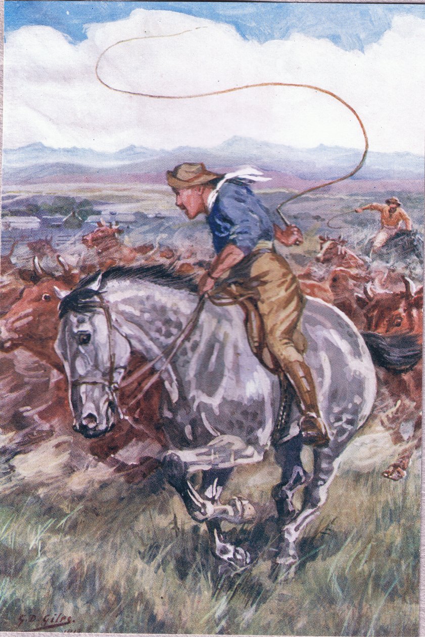 El jinete enfermo, de Poemas de Adam Lindsay Gordon publicado por T. N. Foulis, 1912 de Godfrey Douglas Giles