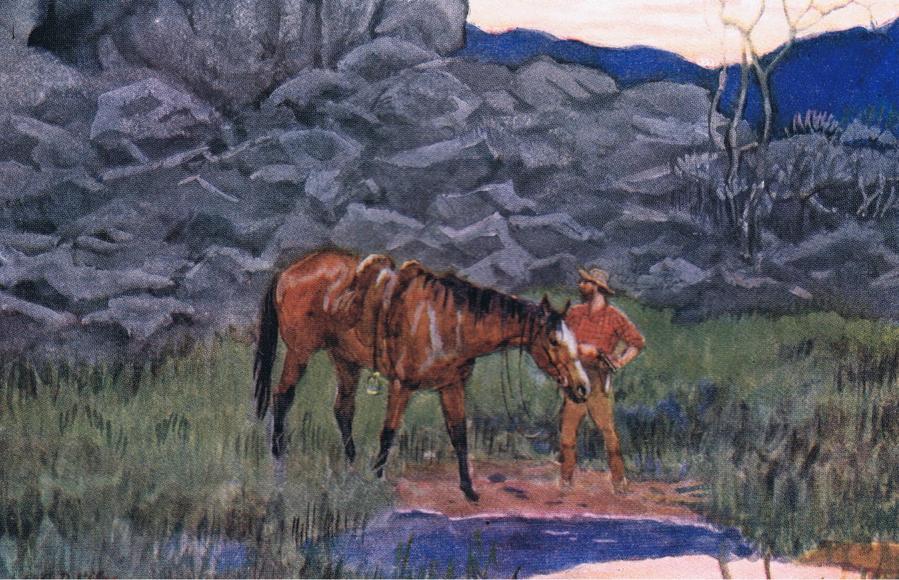 Lobo y sabueso, de Poemas de Adam Lindsay Gordon publicado por T. N. Foulis, 1912 de Godfrey Douglas Giles