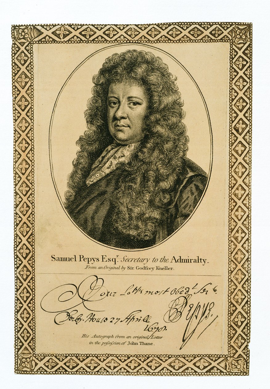Samuel Pepys (1633-1703), Secretario del Almirantazgo de Godfrey Kneller