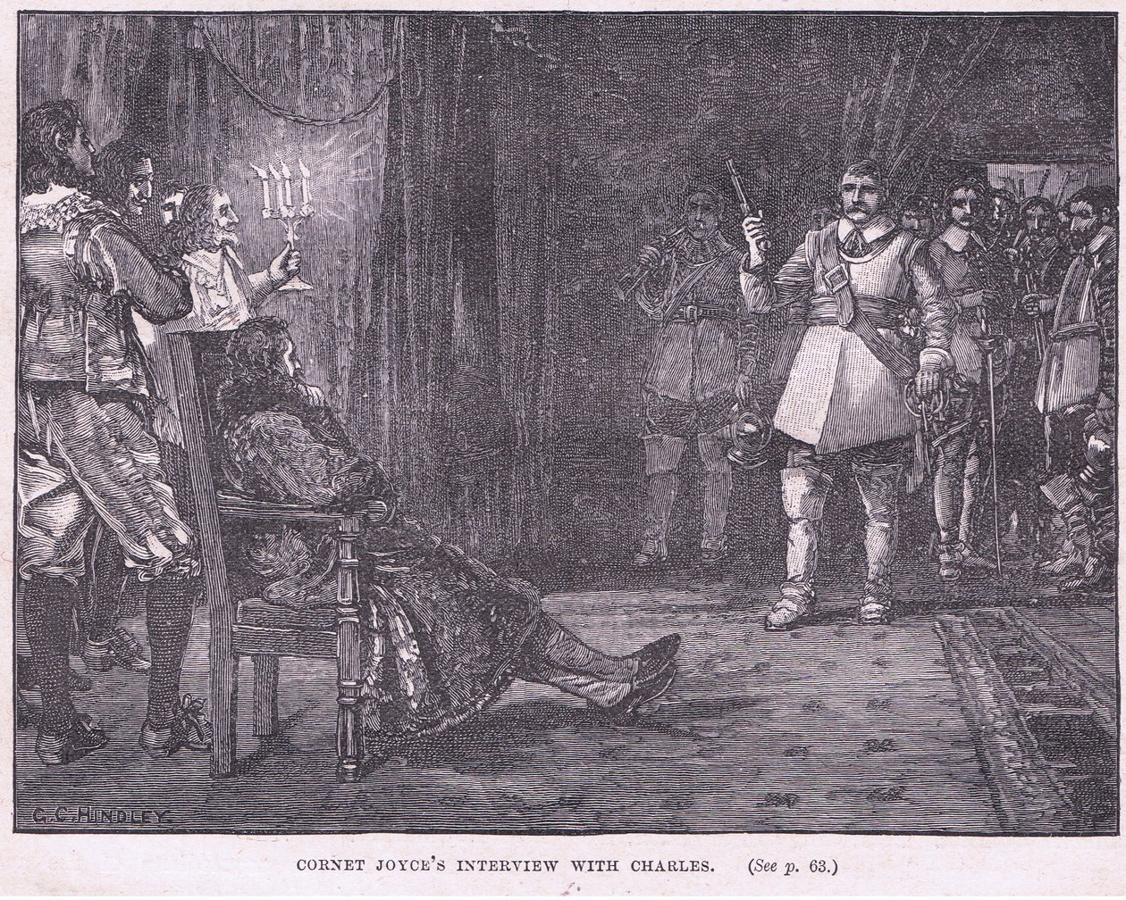 Entrevista del Corneta Joyce con Carlos I en 1647 de Godfrey C. Hindley