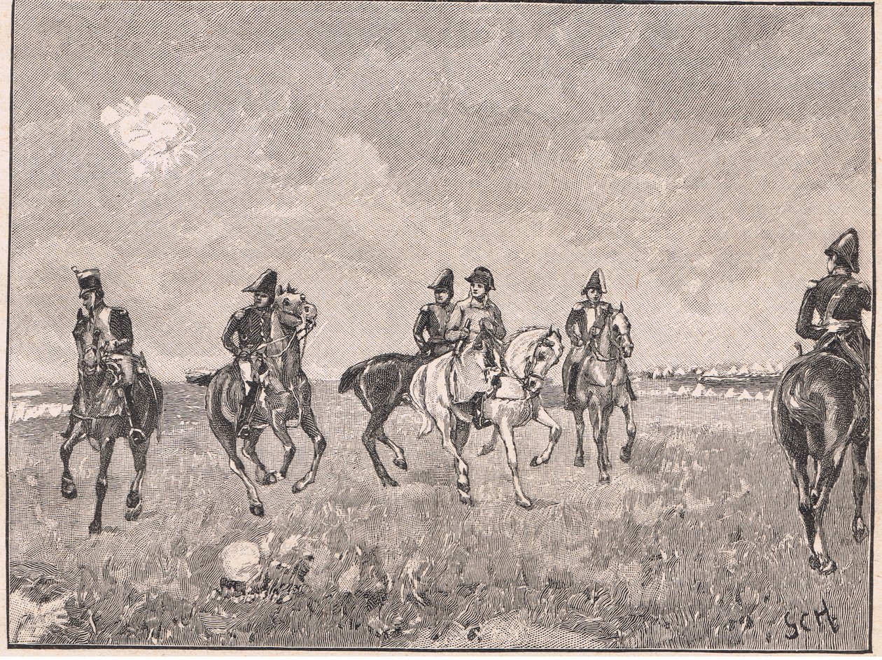 Napoleón y su séquito en Boulogne AD 1803 de Godfrey C. Hindley