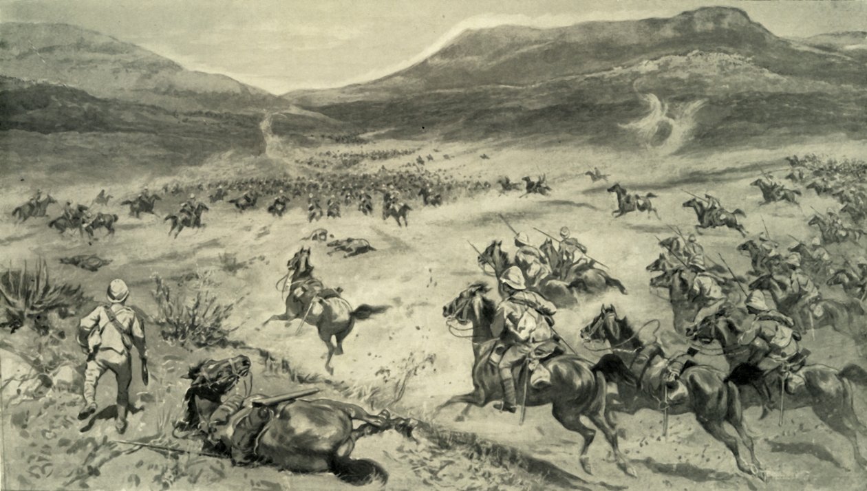 La Última Resistencia de los Bóers antes de Kimberley-Carga de la Caballería Británica de Godfrey Douglas Giles
