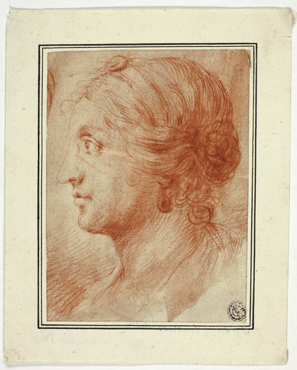 Busto de mujer de perfil a la izquierda de Godfrey Kneller