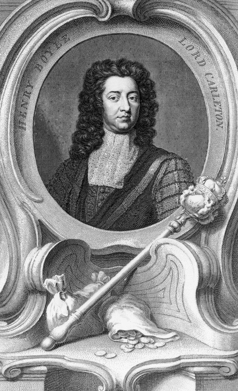 Henry Boyle, Lord Carleton grabado por Jacobus Houbraken, 1740 de Godfrey Kneller