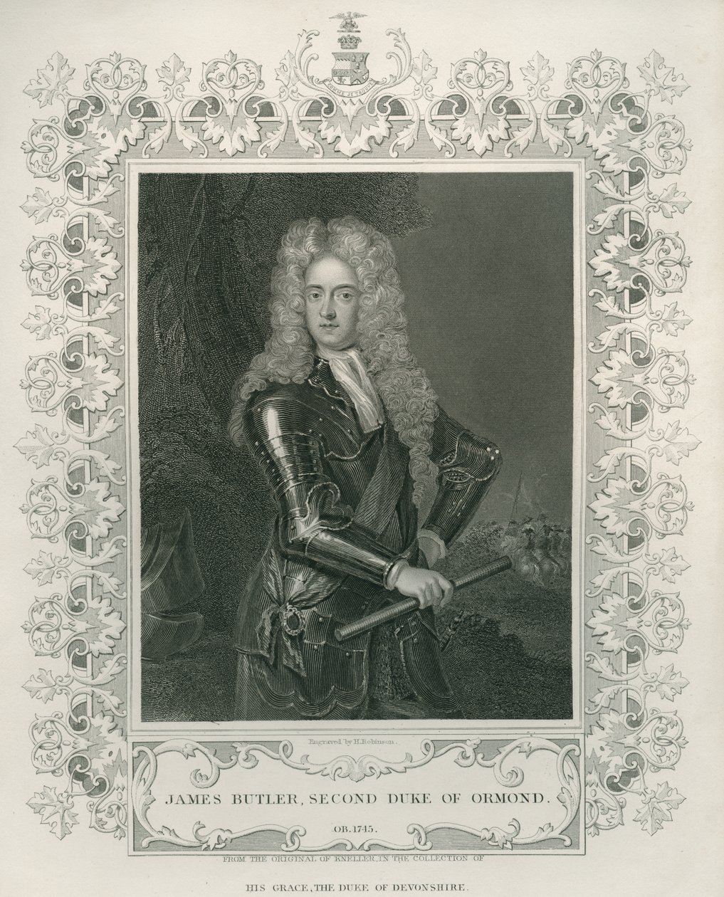 James Butler, 2º Duque de Ormond, grabado por Henry Robinson de Godfrey Kneller