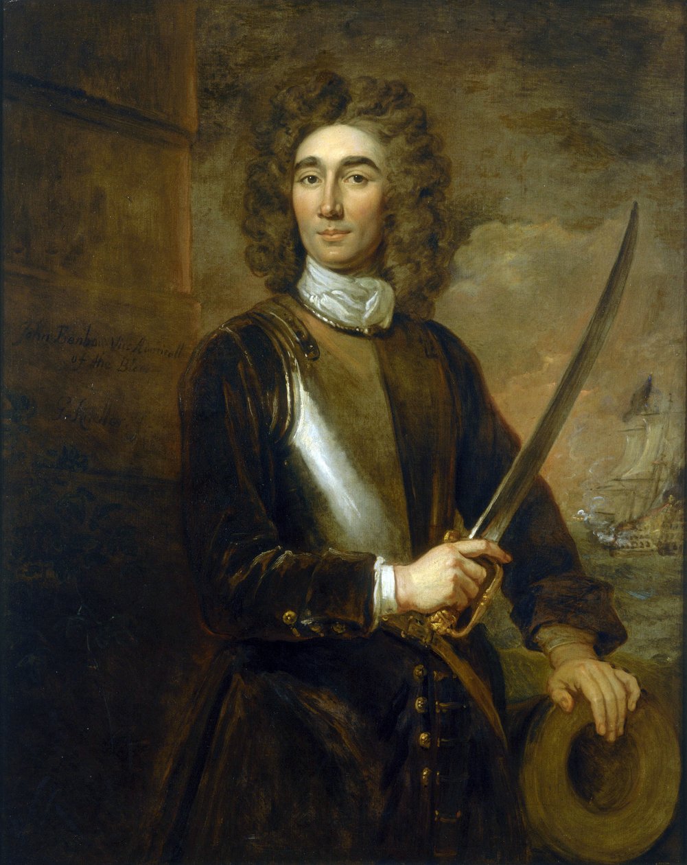 Retrato del Vicealmirante John Benbow (1653-1702). Óleo sobre lienzo de Godfrey Kneller