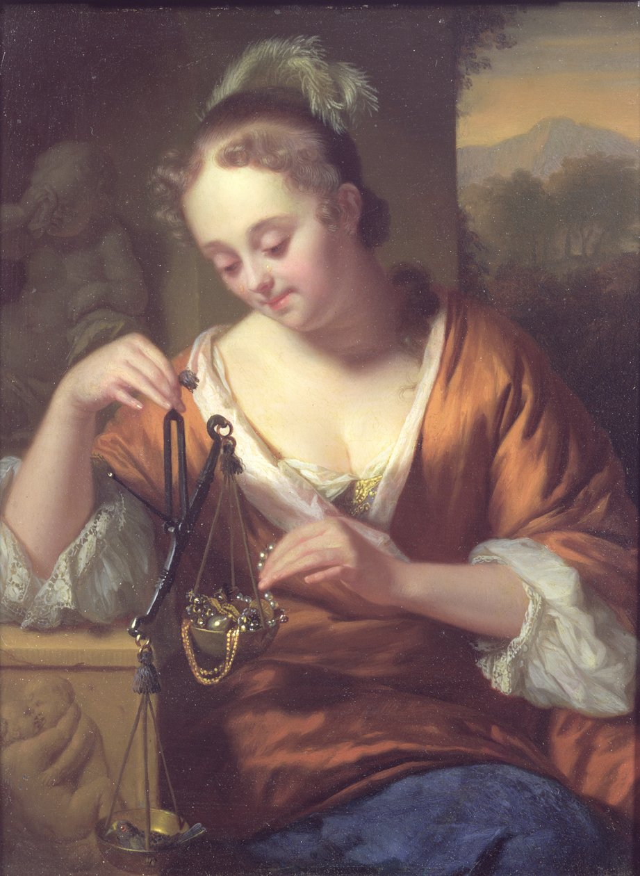 Alegoría de las virtudes y las riquezas, c.1667 de Godfried Schalcken