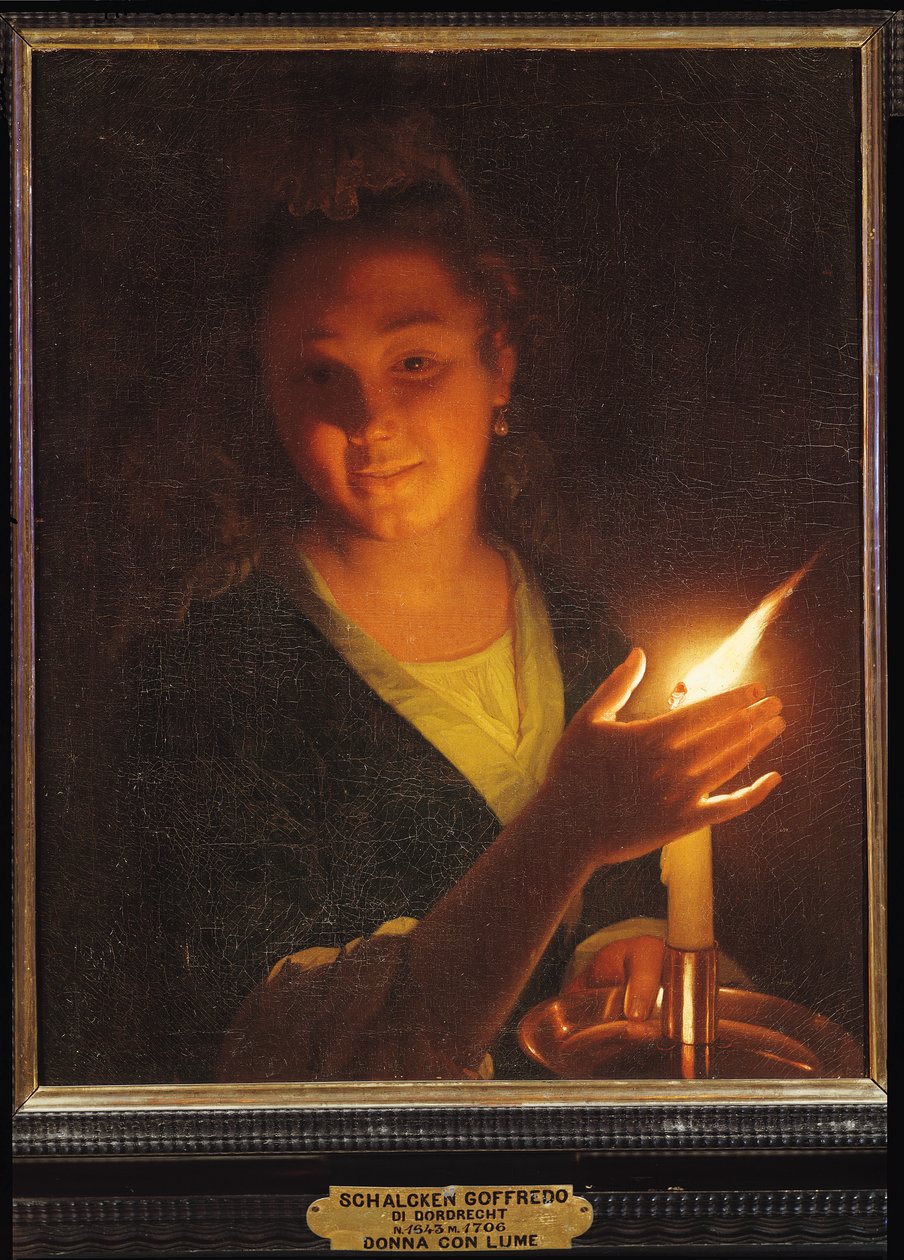 Mujer con una Vela de Godfried Schalcken