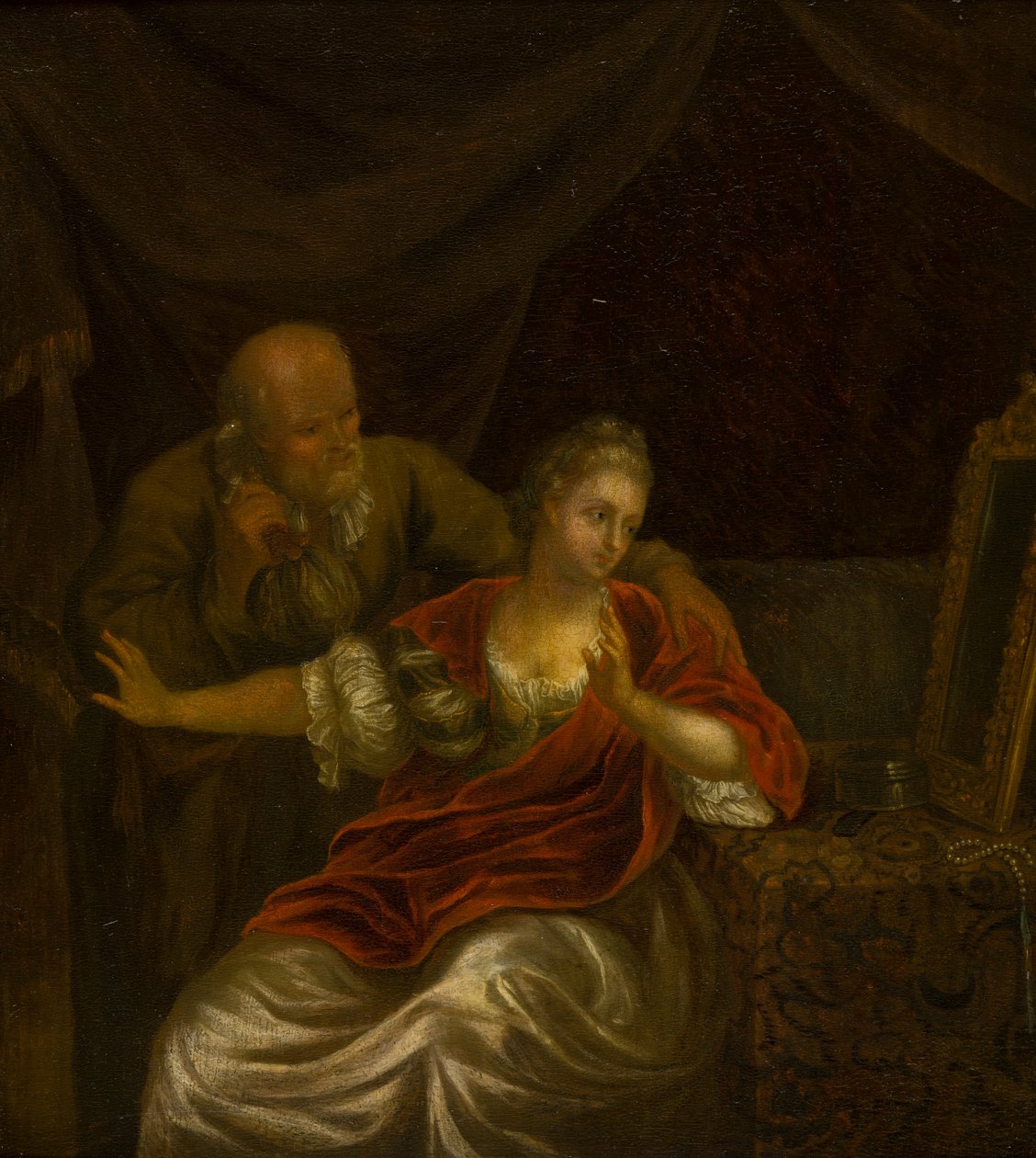 Una oferta rechazada, c.1663-1706 (óleo sobre lienzo) de Godfried (after) Schalken or Schalcken