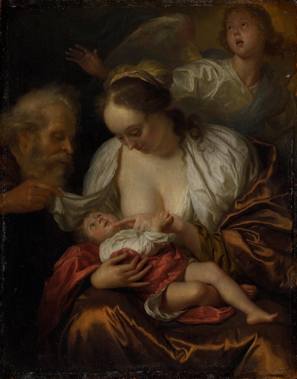 La Sagrada Familia con un ángel de Godfried Schalcken