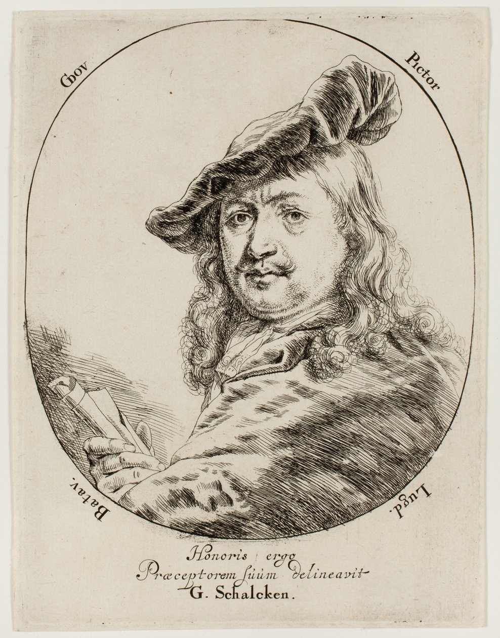 Retrato de Gerard Dou, el pintor de Godfried Schalcken