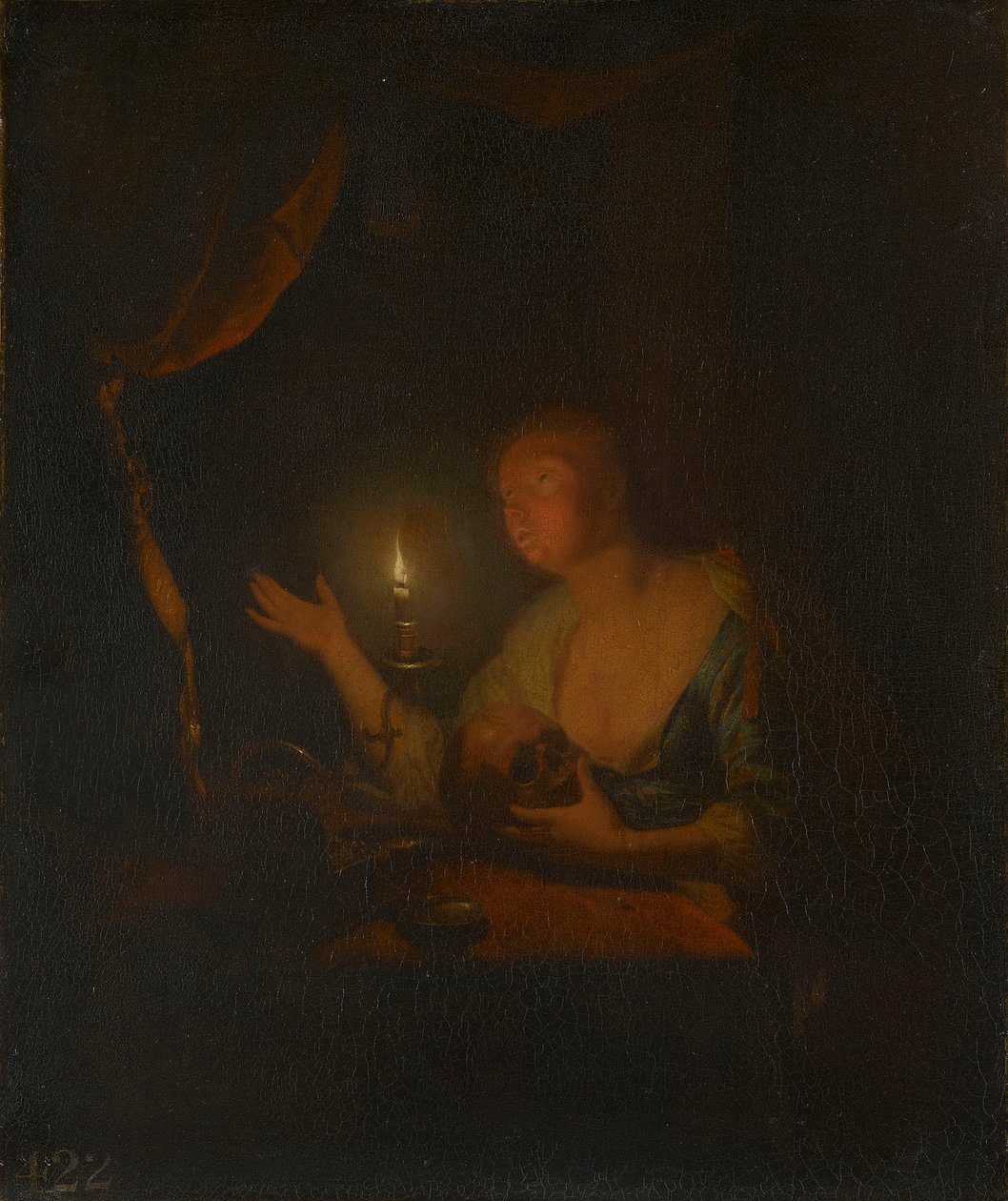 La Magdalena penitente a la luz de las velas de Godfried Schalcken