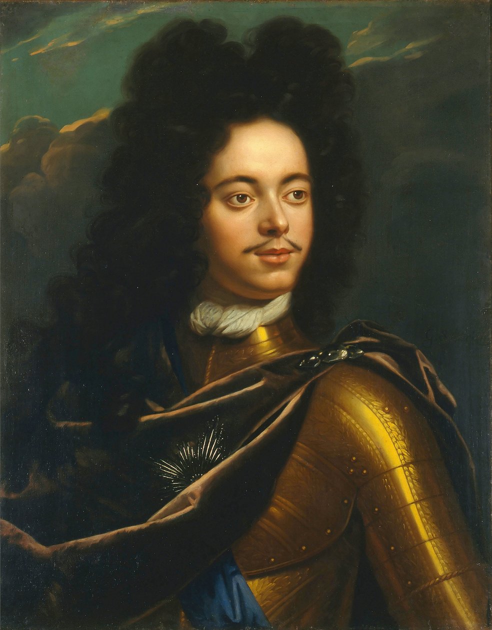 El emperador Pedro I el Grande - Retrato del emperador Pedro I el Grande (1672-1725), por Schalcken, Godfried Cornelisz (1643-1706) de Godfried Schalcken