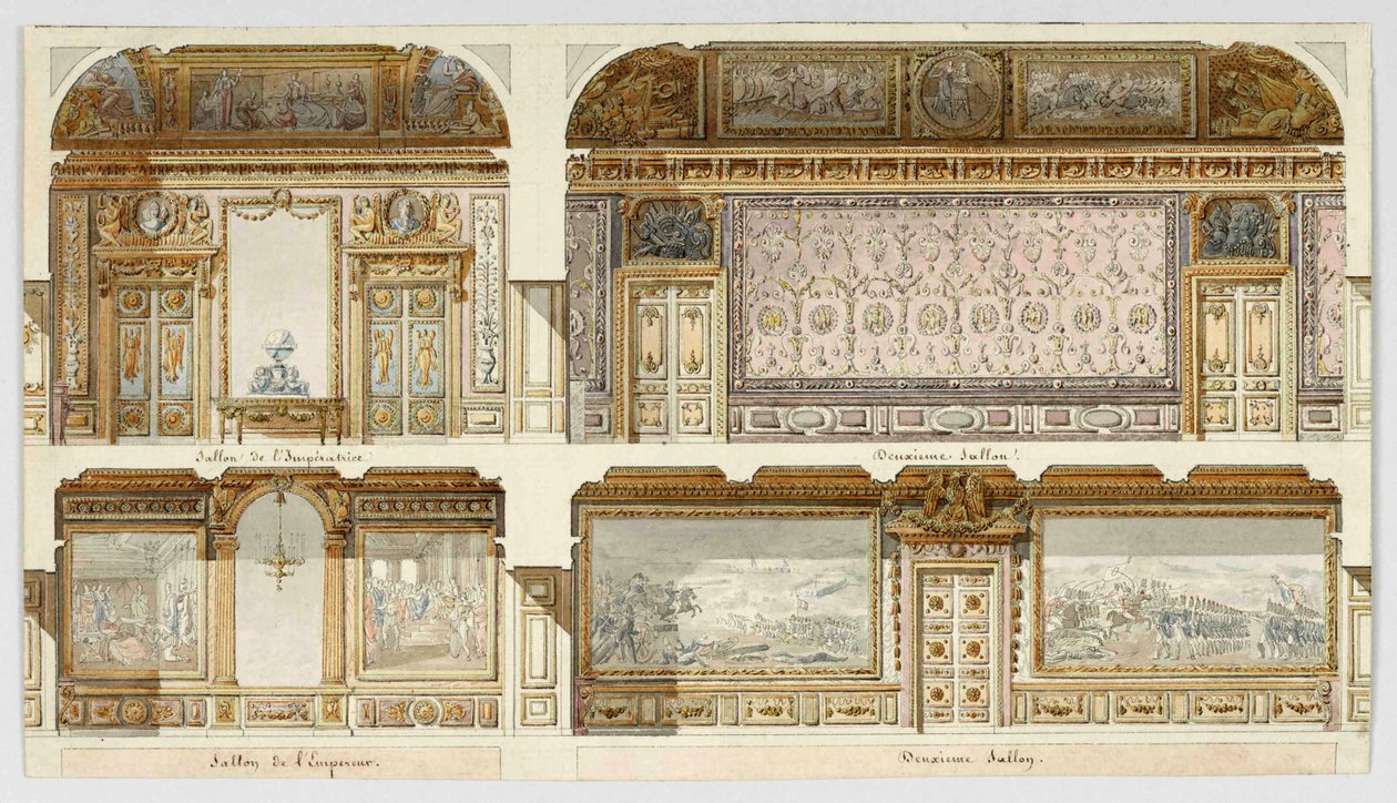 Proyecto de decoraciones de los apartamentos del Emperador y la Emperatriz en el Castillo de Versalles de Gondoin