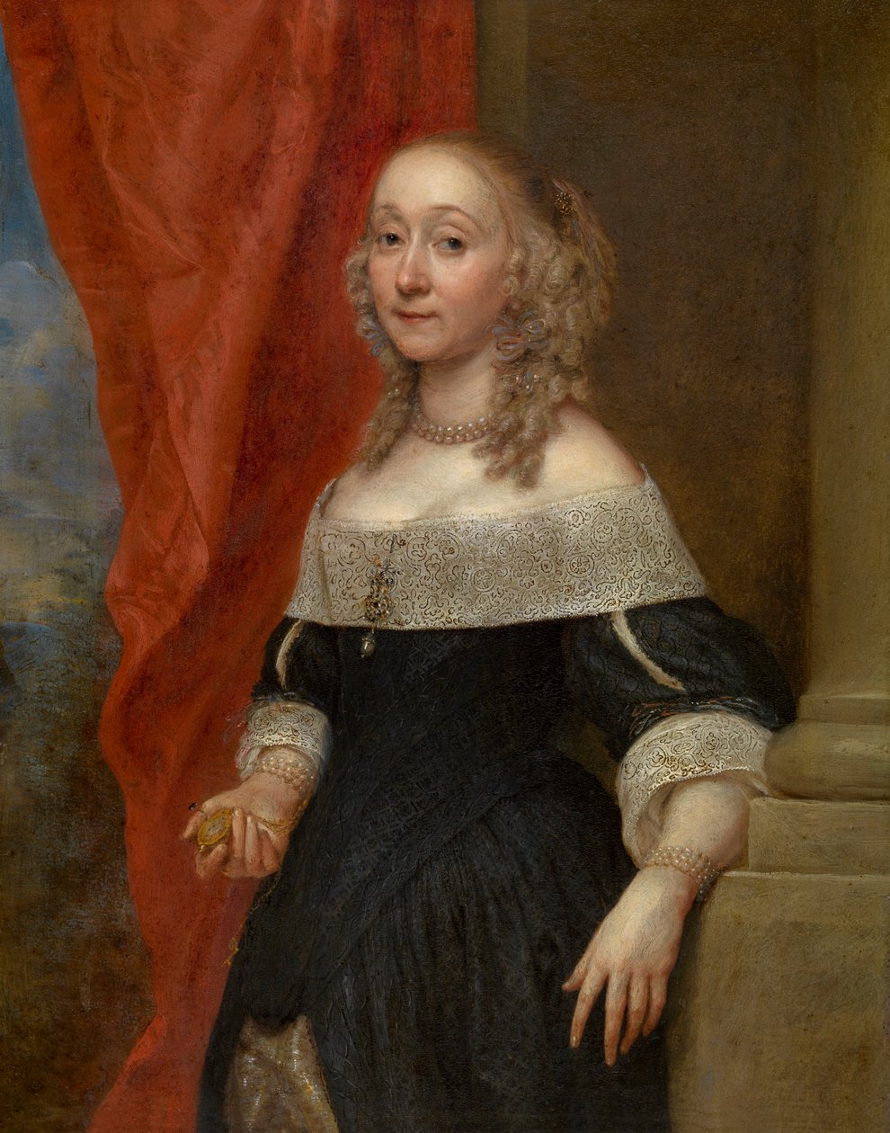 Retrato de una dama (óleo sobre cobre) de Gonzales Coques