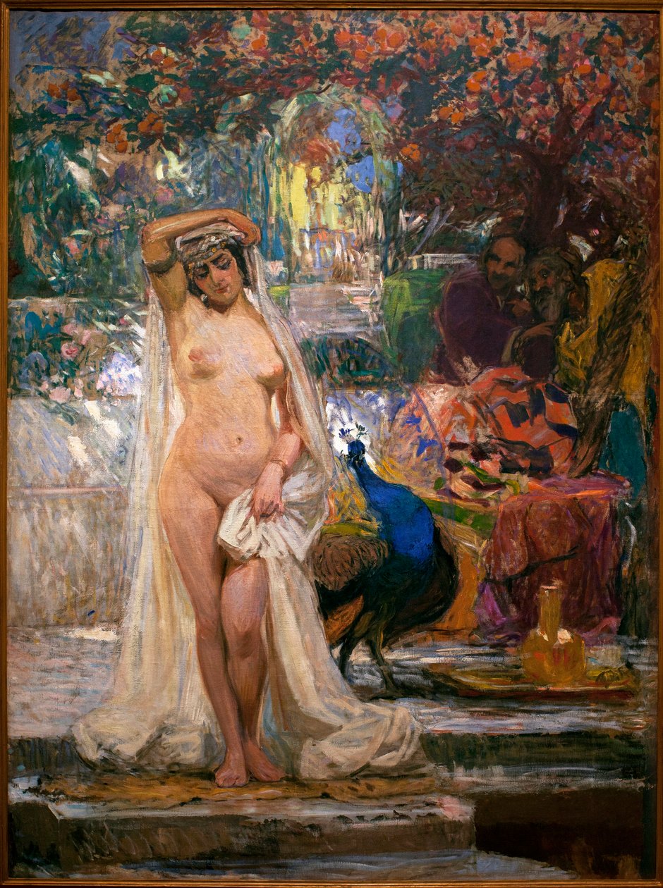 La casta Susana - Pintura de Gonzalo Bilbao Martínez (1860-1938), óleo sobre lienzo, hacia 1914 - Museo de Bellas Artes de Sevilla, España de Gonzalo Bilbao Martinez