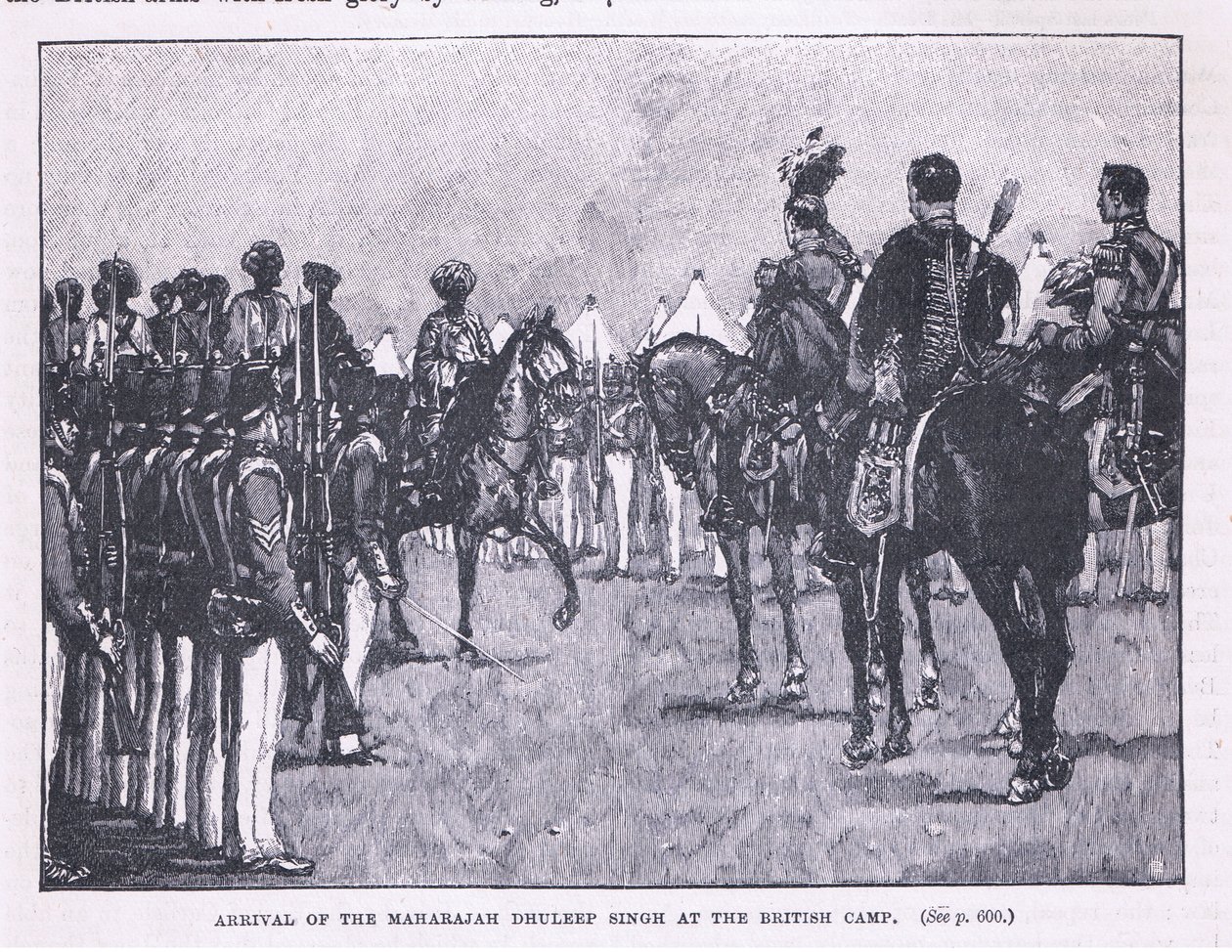 Llegada de los Británicos a Makharajah Dhuleep Singh en el campamento británico AD 1846 de Gordon Frederick Browne