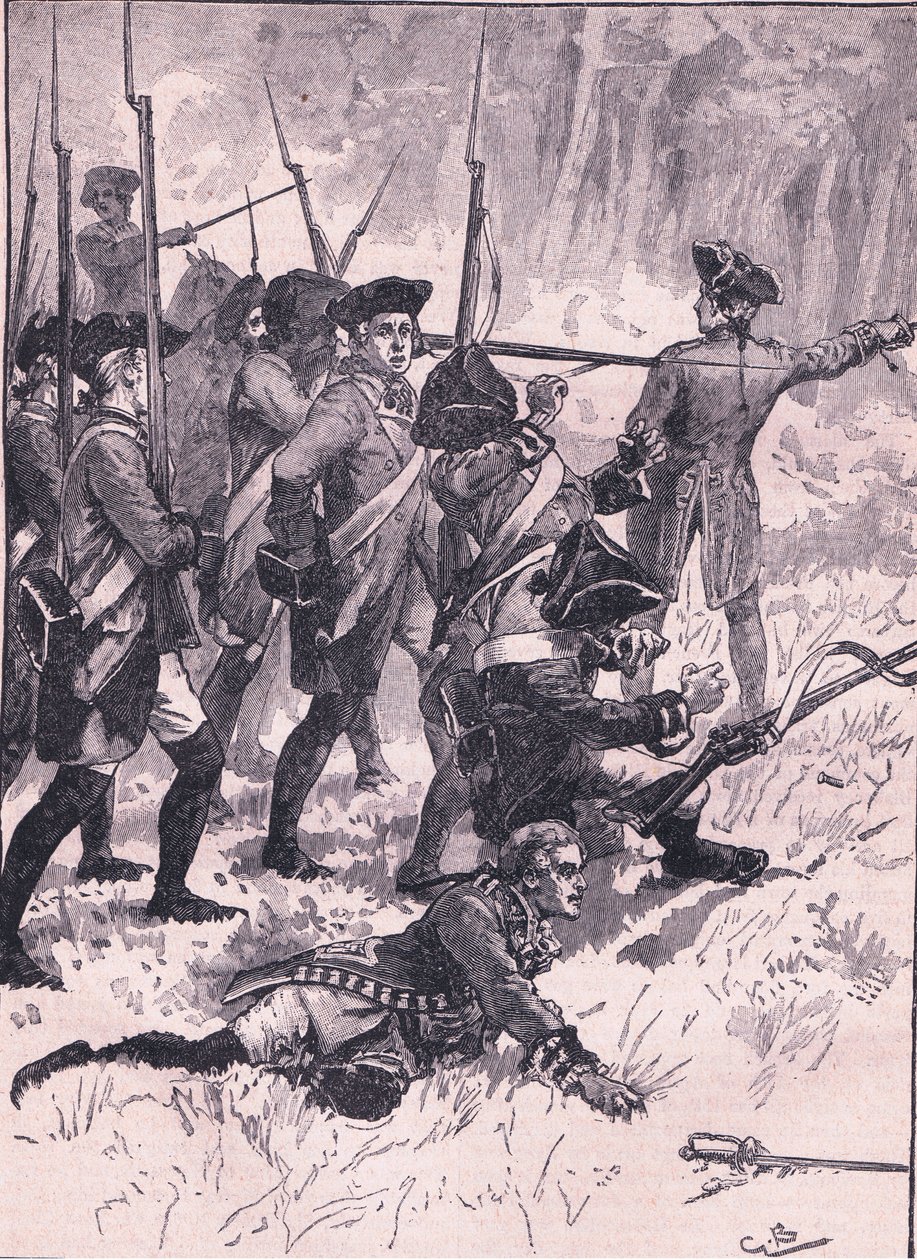 Derrota del General Braddock en la emboscada india, 1755 de Gordon Frederick Browne