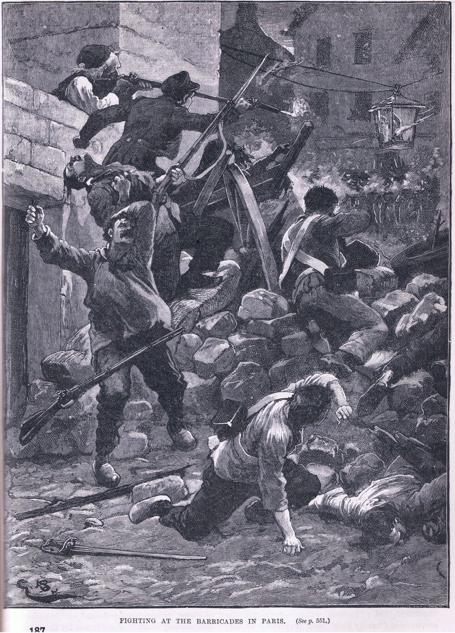 Lucha en la barricada AD 1847 de Gordon Frederick Browne