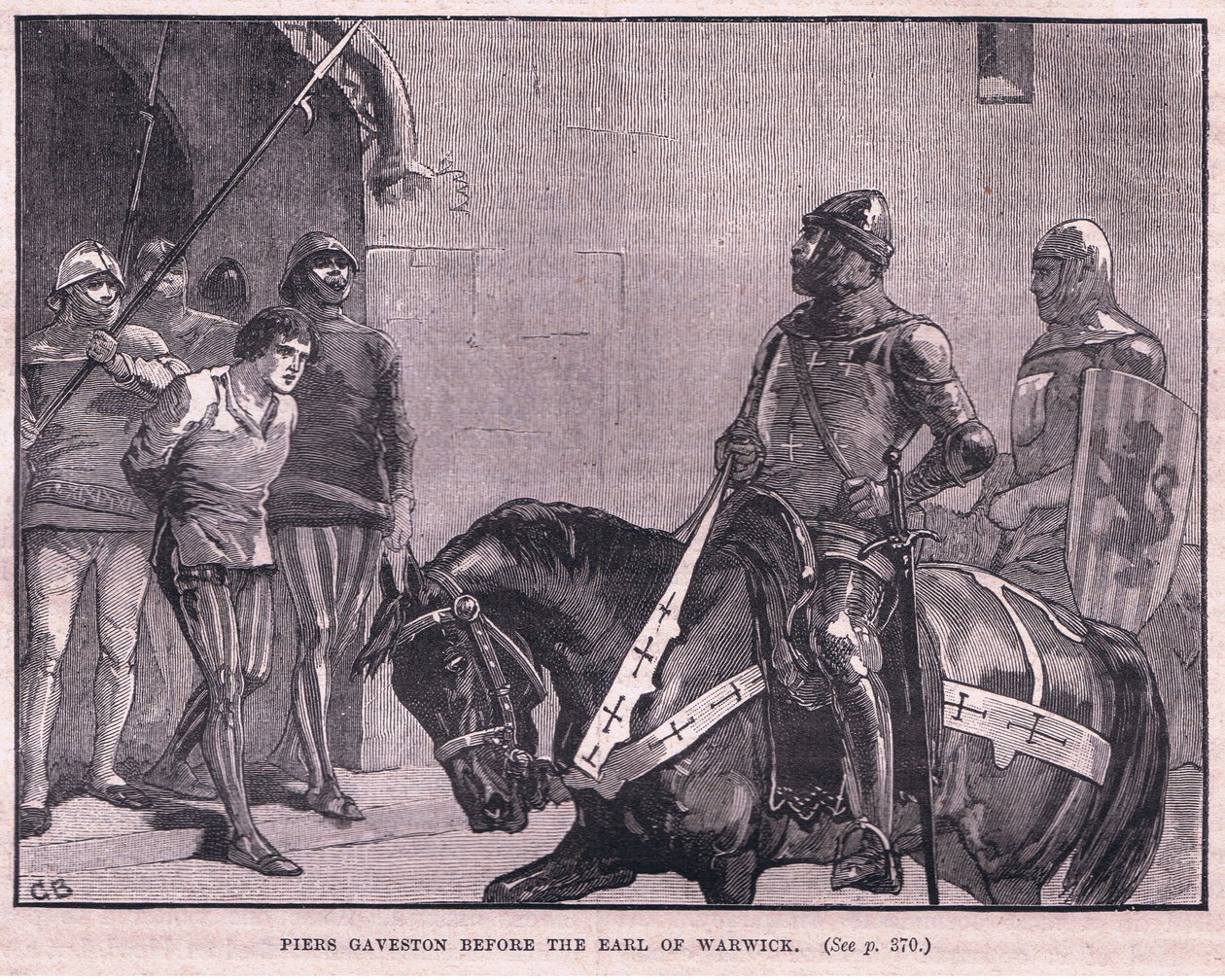 Pier Gaveston ante el Conde de Warwick AD 1312 de Gordon Frederick Browne