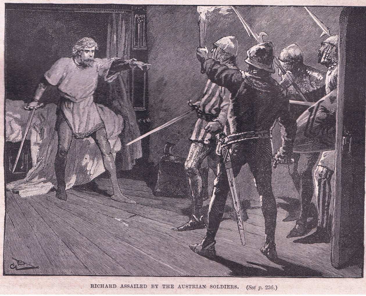 Ricardo asaltado por los soldados austríacos AD 1192 de Gordon Frederick Browne