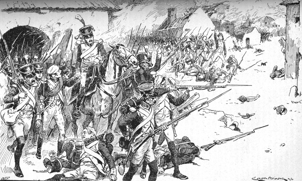 Columna tras columna se abrió paso en el pueblo, solo para ser rechazada, 1896 de Gordon Frederick Browne