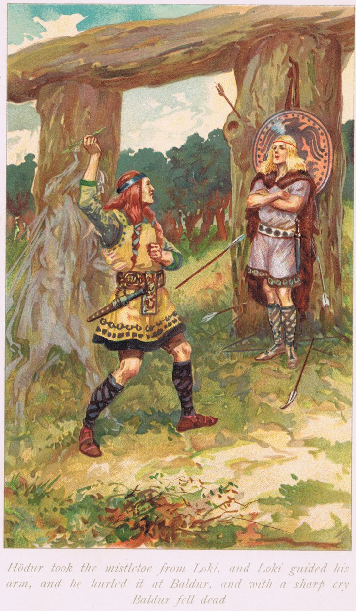 Hadur tomó el muérdago de Loui, ilustración de 
