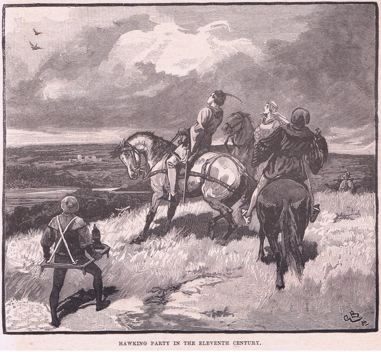 Fiesta de cetrería en el siglo XI de Gordon Frederick Browne