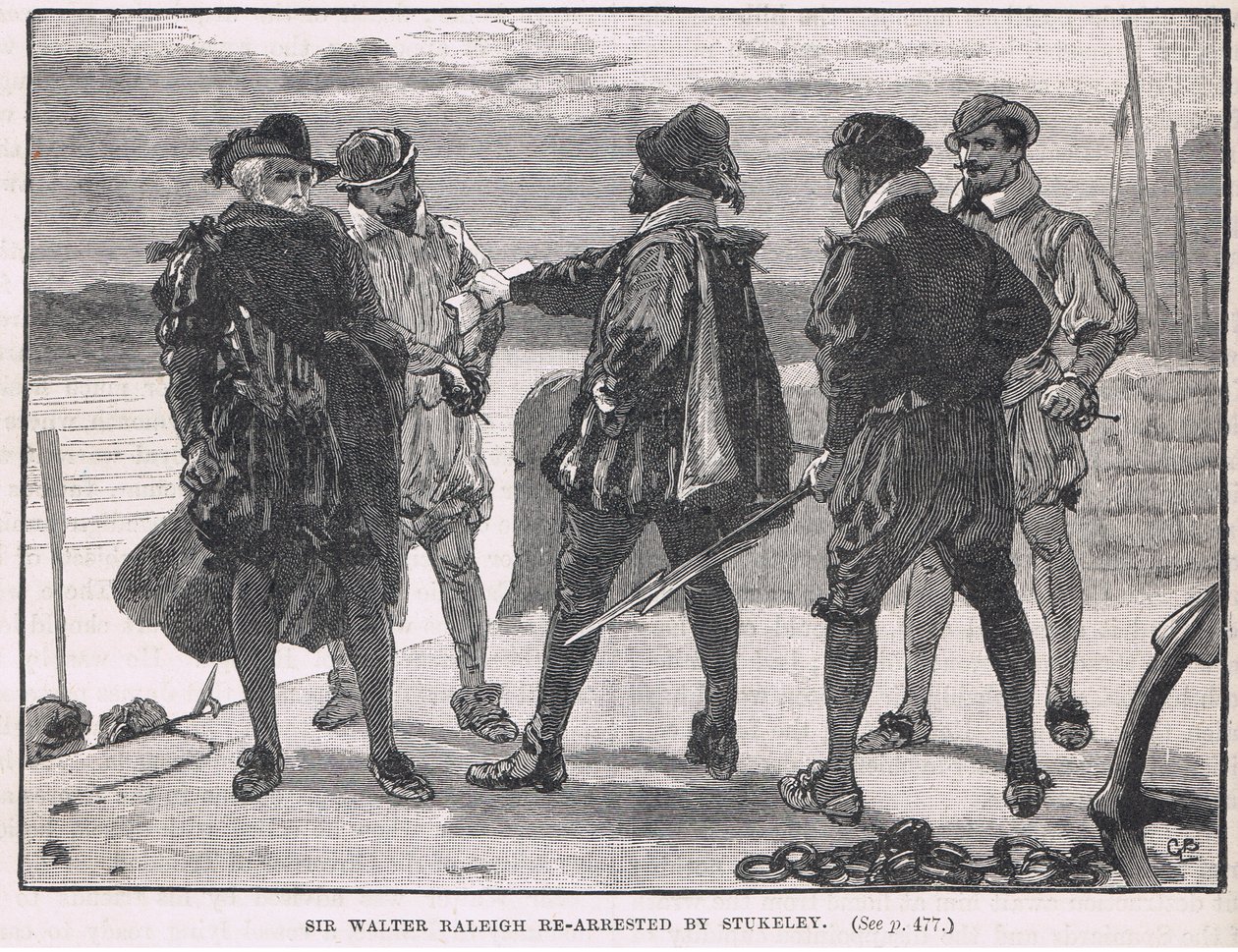 Sir Walter Raleigh re-arrestado por Stukeley 1618 de Gordon Frederick Browne