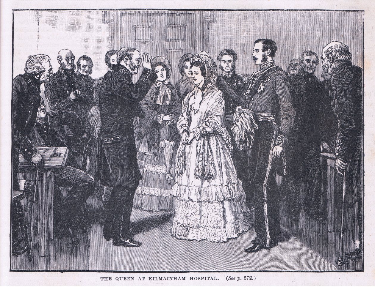 La Reina en el hospital de Kilmainham AD 1849 de Gordon Frederick Browne