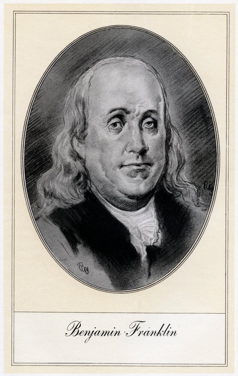Benjamin Franklin, figura política y estadista de los Estados Unidos de Gordon Ross