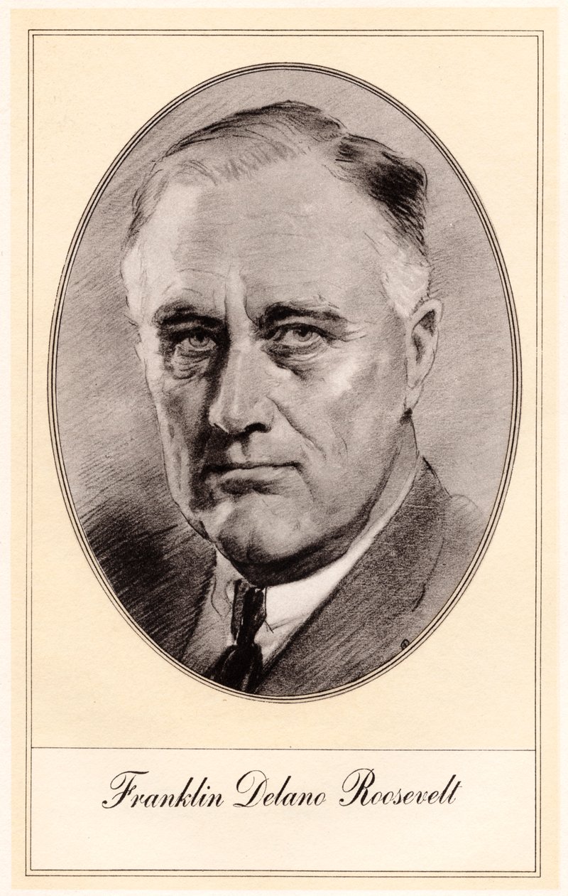 Franklin Delano Roosevelt, 32º Presidente de los Estados Unidos, mediados del siglo XX de Gordon Ross