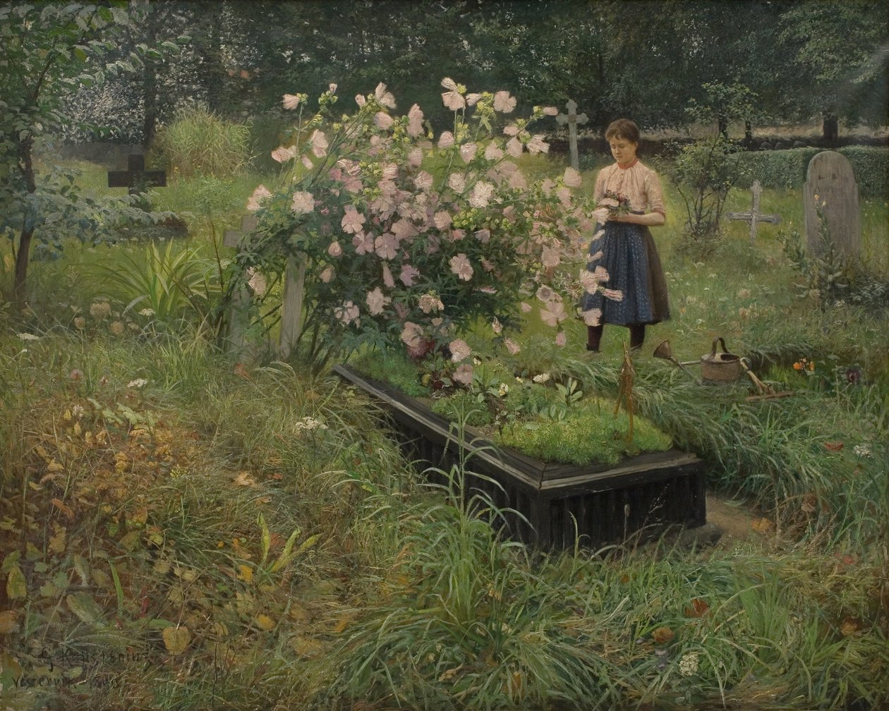 Escena de cementerio de Gottfrid Kallstenius
