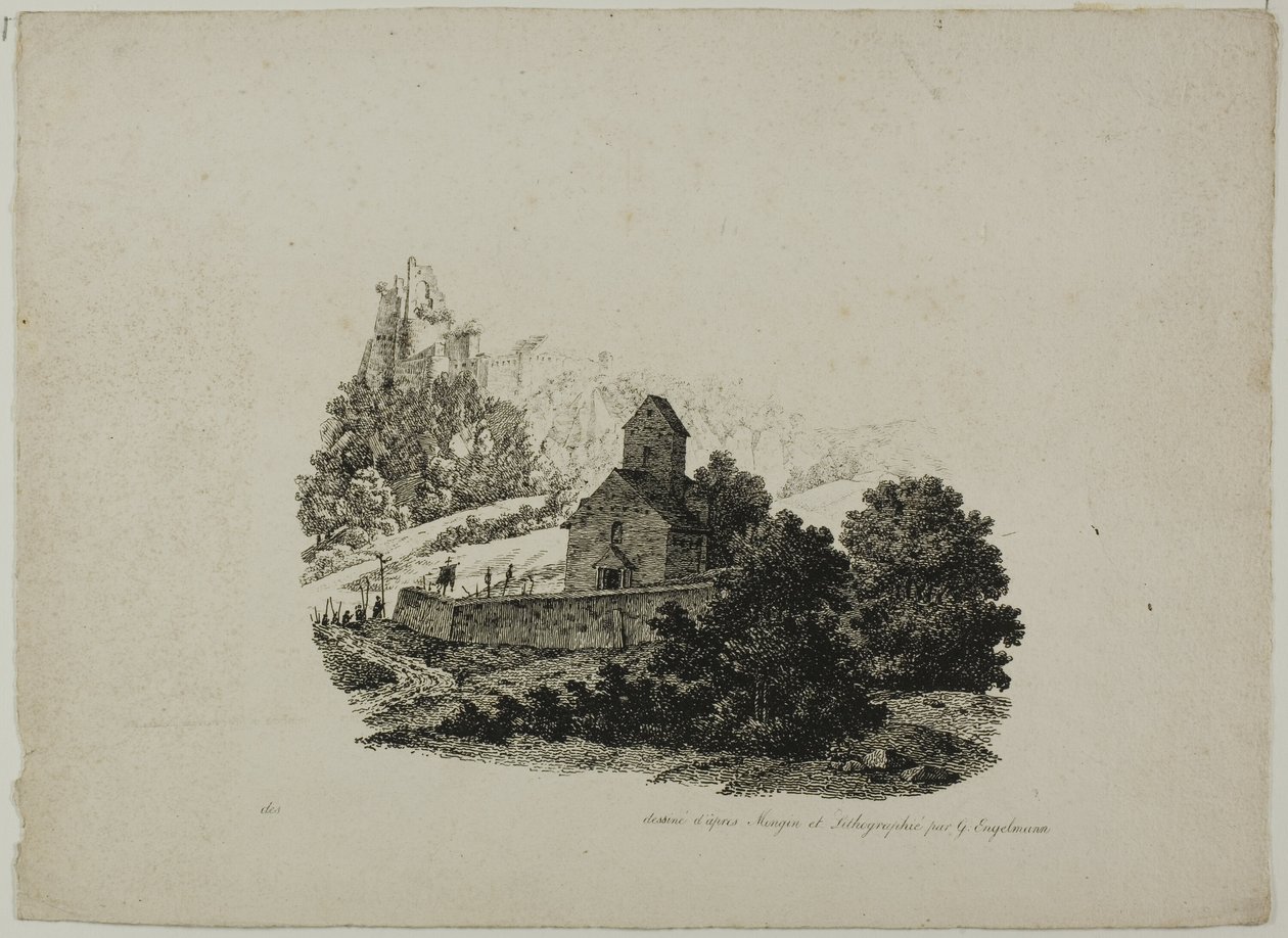 Paisaje con procesión de Gottfried Engelmann
