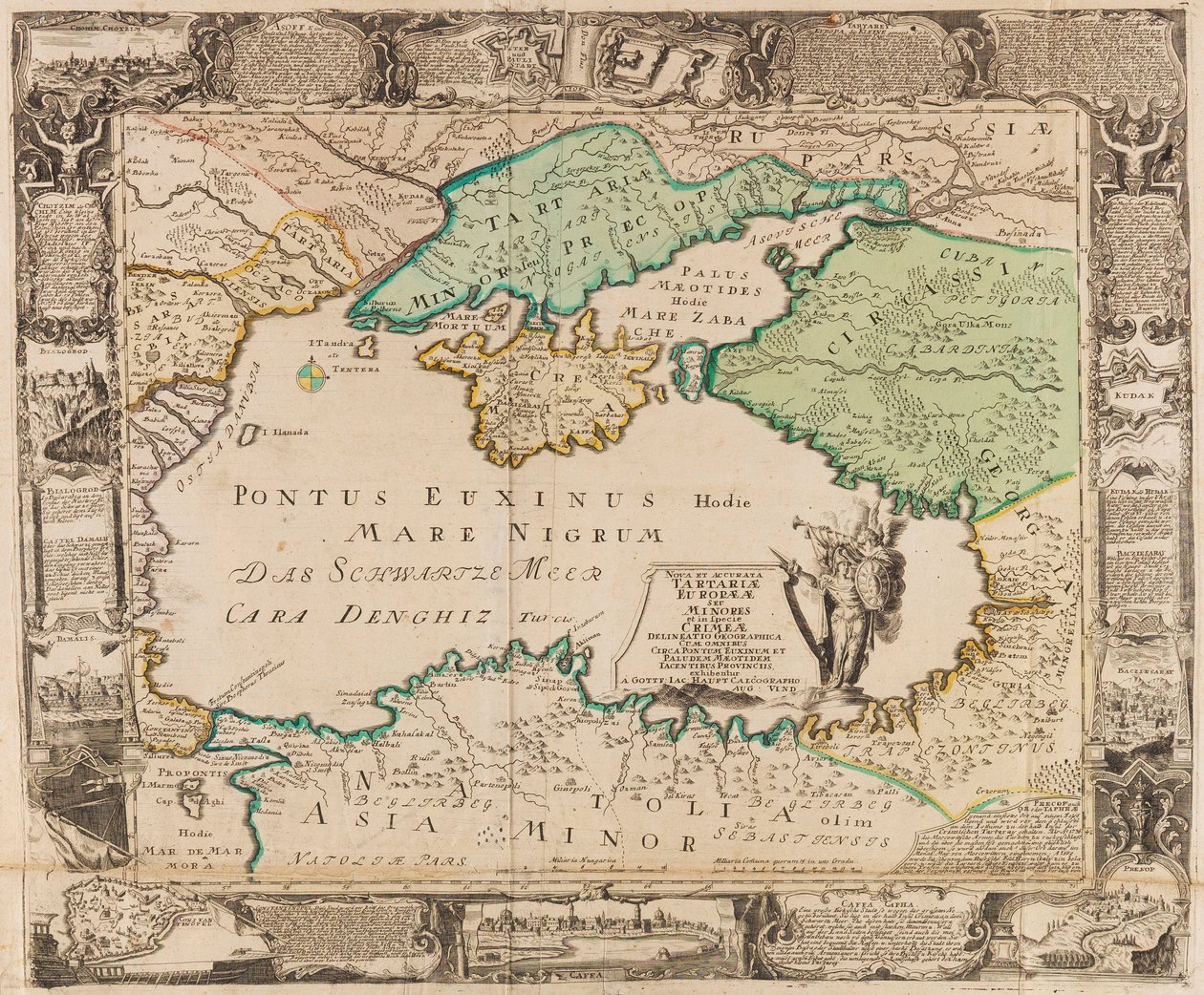 Mapa del Mar Negro y Crimea de Gottfried Jacob Haupt