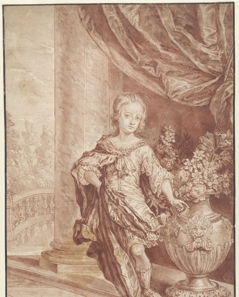 Retrato de un joven desconocido con un traje romano imaginado de Gottfried Kneller